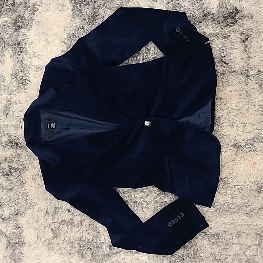 Zara Velvet Deep Blue Blazer